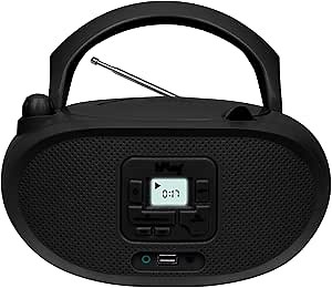Amazon.com: hPlay Gummy GC04B Portable CD Player Boombox with Digital Tunning FM Stereo Radio Kids CD Player Bluetooth USB LCD Display, Front Aux-in Port and Headphone Jack, Supported AC or Battery Powered- Black : Electronics