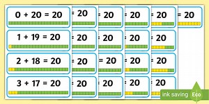 Number Bonds of 20 Flashcards