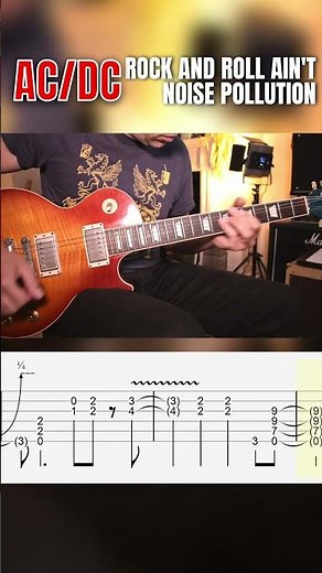AC DC Rock And Roll Ain't Noise Pollution Riff Guitar Tutorial Tabs