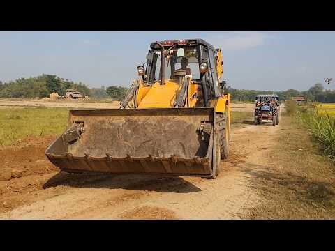 JCB Backhoe Making Dam in River to Pass Water - JCB Backhoe Video 4