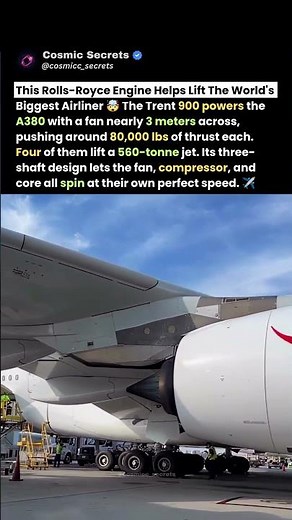 The Trent 900: 4 Of These Lift A 560-Tonne A380! 🔥 #rollsroyce #aviation #trending #viral #aviation