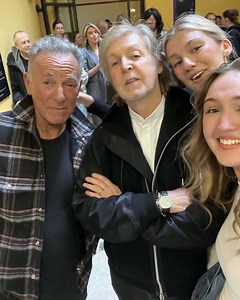 31K views · 2.5K reactions | Bruce Springsteen took a break from his tour to join Paul McCartney in visiting students at the Liverpool Institute for Performing Arts ♥️♥️♥️ Photo by Andrea Bye #Beatles #paulmccartney #brucespringsteen | Beatles. Now and Then Page. | Facebook