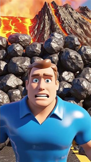 🌋 Volcano Eruption! Can They Escape? #shorts #rescue #safety