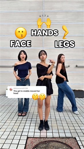 The girl in middle moved her head 🤣 #shorts#funny#dance#trio#iconicbymistake