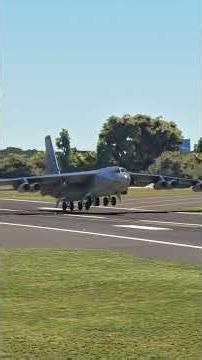Incredible USA B-52 huge Military plane landing on Airbase #aviation #usa #b52