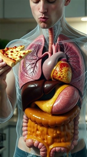 How the Human Body Digests Pizza | Realistic 3D Digestive System