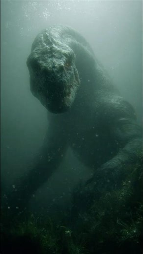 Drone Footage Captures Large Shape Crossing River at Dusk