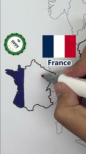 France flag map drawing 🇫🇷 | carte du drapeau de la France