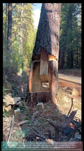 Tree Cutting Near Roadside in Forest Area cutting trees – Perfect Direction Fall