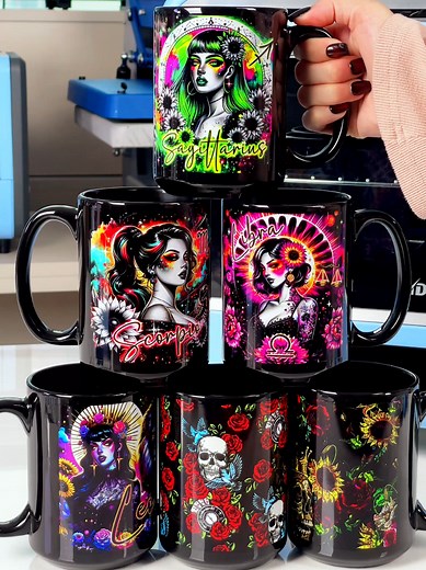Print Vibrant Designs on Sublimation Black Mugs