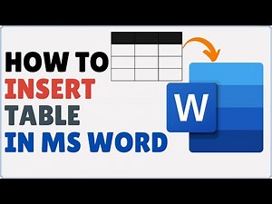 How to Insert Table in Word | Add Table in MS Word