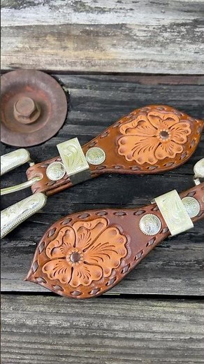 🤠 Fancy Competition Spur Straps 🤠 #leathercraft #leatherart