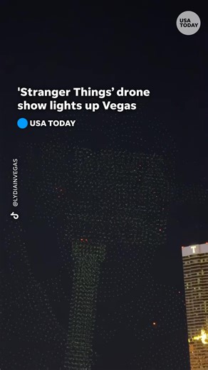 A "Stranger Things" drone show brought the "Upside Down" to the Las Vegas skies as about 5,000 drones recreated iconic scenes from the Netflix hit. | USA TODAY Video