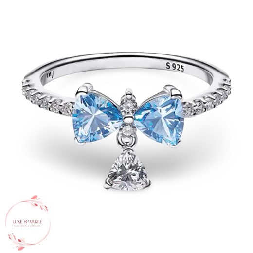 Bridgerton Blue Bow Ring - Sterling Silver - Sizes 50 - 58 - Etsy UK