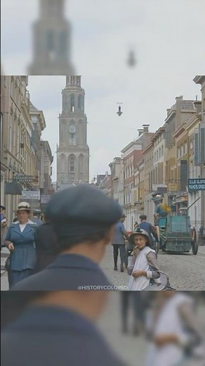 Groningen, Netherlands in 1919 - Restored Footage