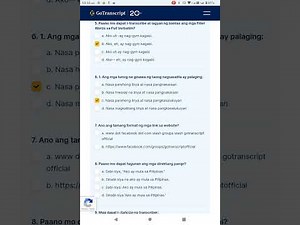 Go Transcript Filipino test answers