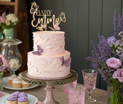 Butterfly Baby Shower, Custom Cake Toppers Baby, Butterfly Cake Decor, Personalized Baby Name Cake Topper, Butterfly Baby Shower Decorations - Etsy