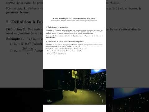 Cours partie 1 - Le suites numériques