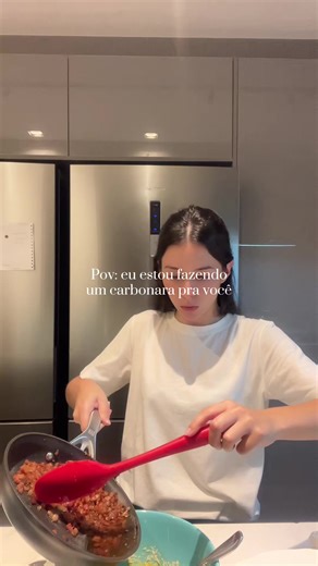 Pov: estou fazendo um carbonara de jantar pra você 😋 #carbonara #cooking #cozinhando #comida