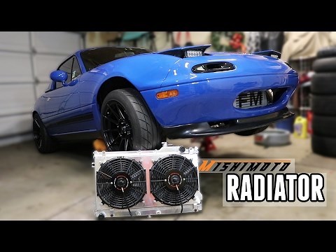 Mishimoto Fan Shroud & Dual Core Radiator Install || Turbo Miata Build (Part 5)