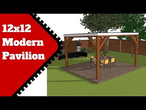 12x12 Pavilion Plans - Modern Lean to Gazebo
