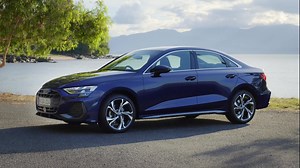 2025 Audi A3 Sedan Exterior Design in Navarra Blue