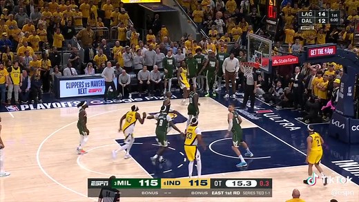 The final moments of Pacers-Bucks 😱 #ESPNNBAPlayoffs #nba #basketball #pacers #bucks #gamewinner