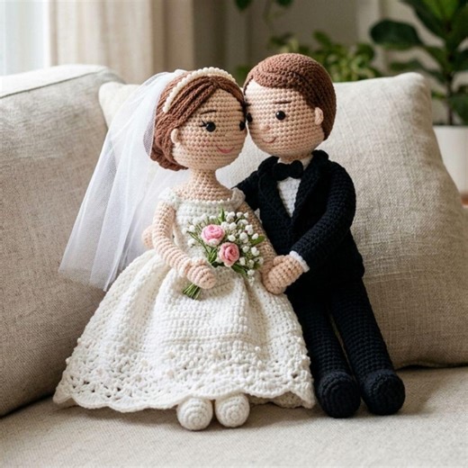 Wedding Couple Amigurumi Crochet Pattern: Bride Groom Dolls (PDF Download) - Etsy