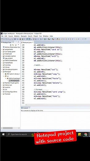 Notepad in java with source code #java #project #shorts #short #programming