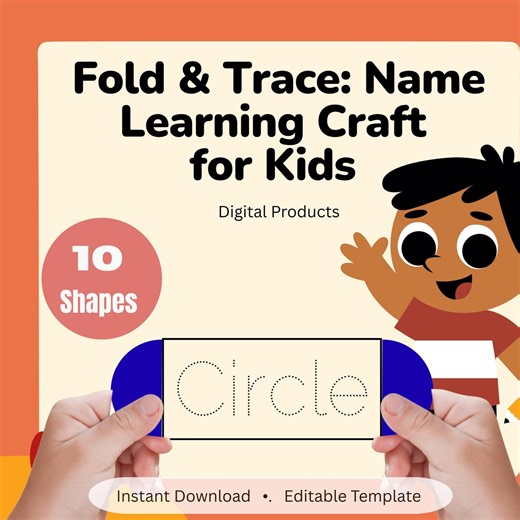Fold & Trace: Name Learning Craft for Kids - Etsy
