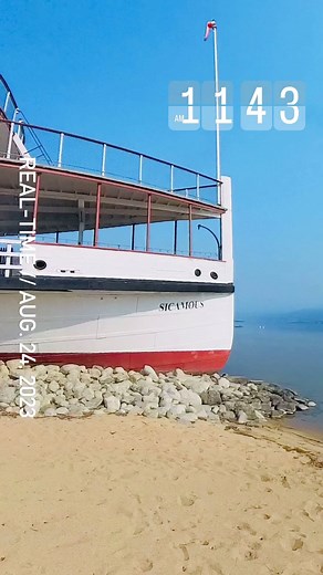 Enjoy a beautiful day at Okanagan Beach, where the historic SS Sicamous rests peacefully by the smoke-free shoreline. Calm waters mirror the tranquility of the moment. ☀️🛳️🌊 #OkanaganBeauty #SerenityByTheShore #realtime #reeltime #thompsonokanagan #hellobc #explorebc #tota #currentconditions #okanaganvalley #realtimepenticton | Visit Penticton