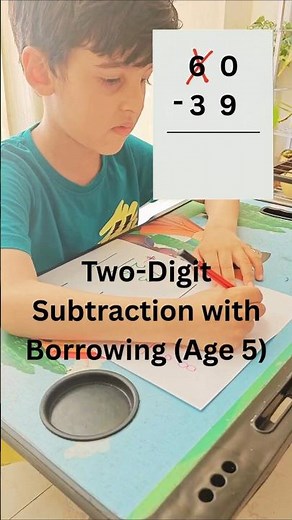 5 Year Old Solving 2 Digit Subtraction with Borrowing 🤯