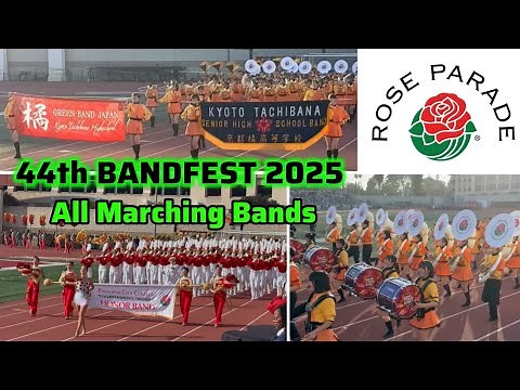 44th Rose Parade BANDFEST 2025 - All 20 Marching Bands