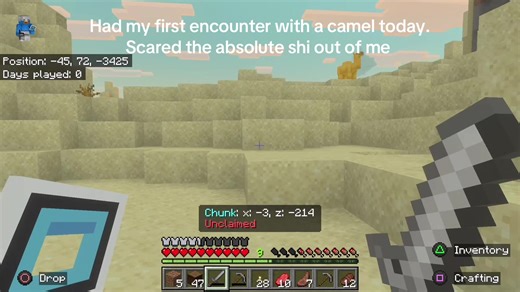 Genuine scream of fear #scared #scary #minecraft #camels #camel