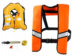 [Hot Item] Manual Factory OEM Orange Automatic Life Vest Inflatable Life Jacket