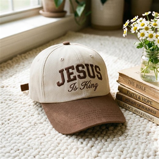 Embroidered Jesus Is King Cap, Custom Christian Hat