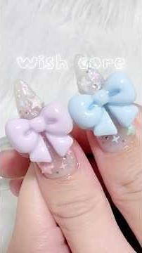 【ウィッシュコアネイル】親指のデザイン好きすぎて一生眺めてる🎀⭐️【セルフネイル】