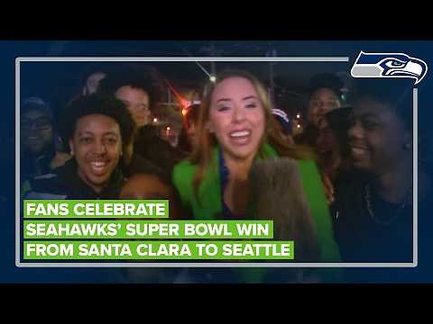 Fans celebrate Seahawks' Super Bowl win from Santa Clara to Seattle