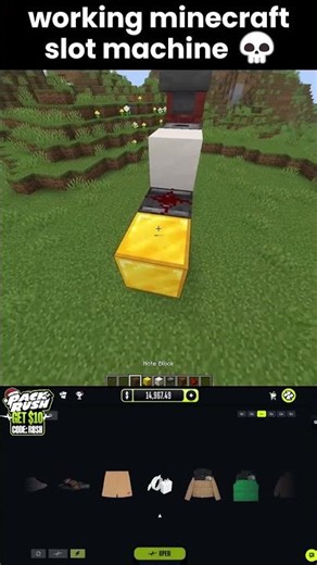 Now we can hit the slots on minecraft