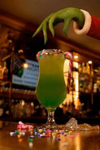 🍸 The Grinch Cocktail… made by the Grinch himself!🎄 Enjoy a wickedly festive mix of melon liqueur, vodka, pineapple juice, and lime juice, topped with holiday sprinkles. Come snatch it up before the Grinch does! 💚✨ #thegeorge #thegeorgecullingworth #TheGrinch #GrinchCocktail #FestiveDrinks #ChristmasCocktails #HolidayMenu #SeasonalSips #CocktailTime #Christmas2025 | The George Hotel Cullingworth