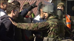 Cadets in riot-control training