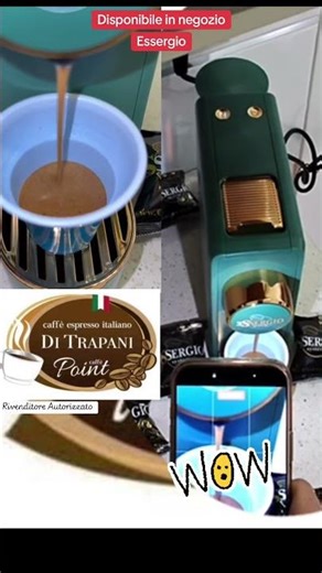 Essergio - macchina da caffè a capsule mod. Essenza (colore Green Gold). Disponibile in negozio