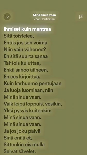 Minä sinua vaan - Jenni Vartiainen: Kuunteluhetki