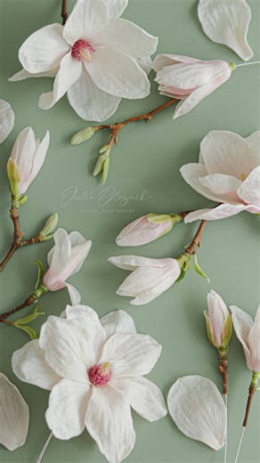 🤍My clay Magnolia🤍When a flower arrangement is part of life | Julia Oleynik