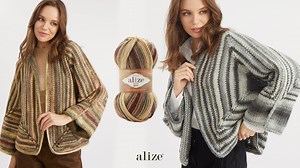 20K views · 1K reactions | Alize Superlana Maxi Batik ile Şiş Örgüsü Altıgen Hırka Knit Hexagonal Cardigan #AlizeSuperlanaMaxi #AlizeYarns #Alizeİplikleri #Hırka #Cardigan | Alize Hand Knitting Yarns | Facebook