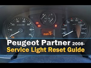 Peugeot Partner Service Light Reset 2008-