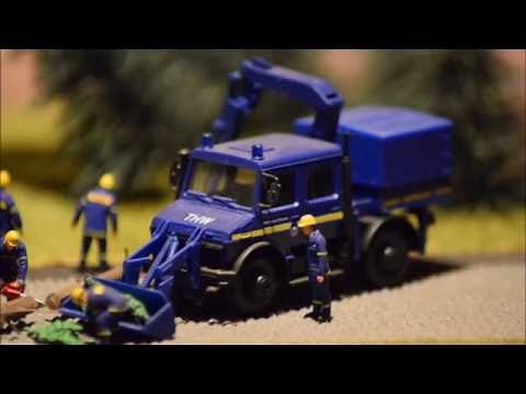 Modellbau Diorama Maßstab 1:87 / THW & Rettungsdienst H0