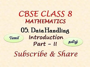 CBSE Class 8 Chapter 5, Data Handling Introduction in Tamil, Maths NCERT Grade 8