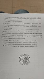 Many children in developing countries struggle with literacy du... | Filo