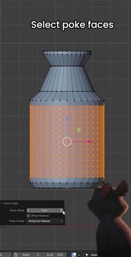 Did you know the Poke Faces tool in Blender can instantly turn a simple face into geometric design?